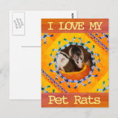 Carte Postale Photo I Love my Pet Rat de Custom (Devant / Derrière)