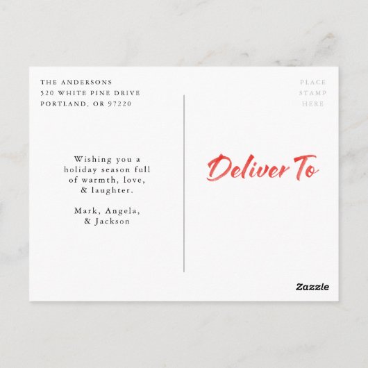 Carte Postale Photo Joyeuse Joyeuse Peinte à la main (Dos)