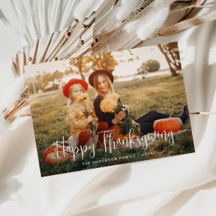 Carte postale photo Joyeux Thanksgiving écriture b