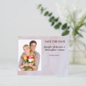 Carte Postale Photo Lavender Mist Marble Enregistrer la date (Debout devant)