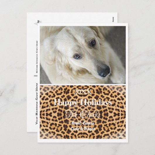 Carte postale Photo Leopard de Noël - HAMbWG (Devant / Derrière)