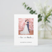 Carte Postale Photo Love and Thanks Elegant Script Chic Wedding (Debout devant)