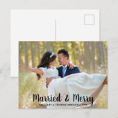 Carte postale photo Mariage marié et joyeux (Devant / Derrière)