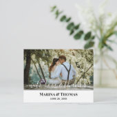 Carte Postale Photo Mariage Personnalisée Avec Calligraphie Mode (Debout devant)