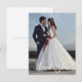 Carte Postale Photo Mariage simple Ajouter votre Merci de voeux (Devant / Derrière)