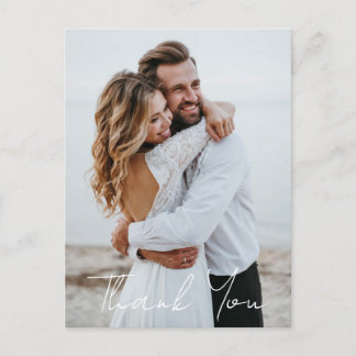 Carte Postale Photo Mariage simple Ajouter votre Merci de voeux