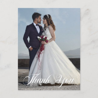 Carte Postale Photo Mariage simple Ajouter votre Merci de voeux