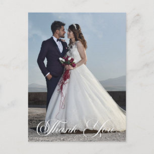 Carte Postale Photo Mariage simple Ajouter votre Merci de voeux