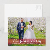 Carte Postale Photo Marié & Joyeux Couple Red Trim (Devant / Derrière)