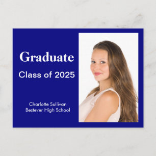 Carte Postale Photo Marine Blue Graduation Faire-part