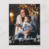 Carte Postale Photo mignonne Joyeuses fêtes Flambeau de neige No (Devant)