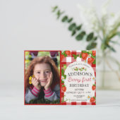 Carte Postale Photo mignonne Rouge Bleu Berry Sweet 1er annivers (Debout devant)