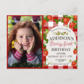 Carte Postale Photo mignonne Rouge Bleu Berry Sweet 1er annivers (Devant)