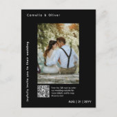 Carte Postale Photo MINIMAL Enregistrer la date QR CODE Budget B (Devant)