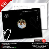 Carte Postale PHOTO MINIMALE Enregistrer la date - Black Quality