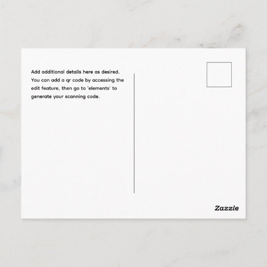 Carte Postale PHOTO MINIMALE Enregistrer la date - sur une quali (Dos)