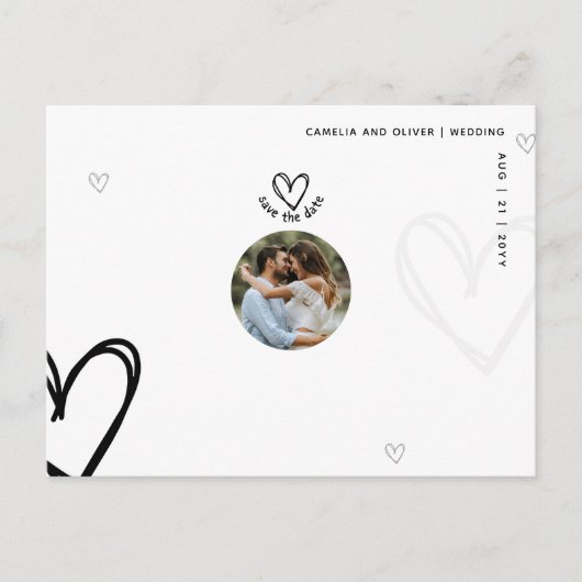 Carte Postale PHOTO MINIMALE Enregistrer la date - sur une quali (Devant)