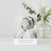 Carte Postale Photo minimaliste moderne Faire-part de naissance (Debout devant)