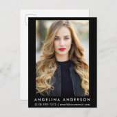 Carte postale photo modèle acteur - Noir (Devant / Derrière)