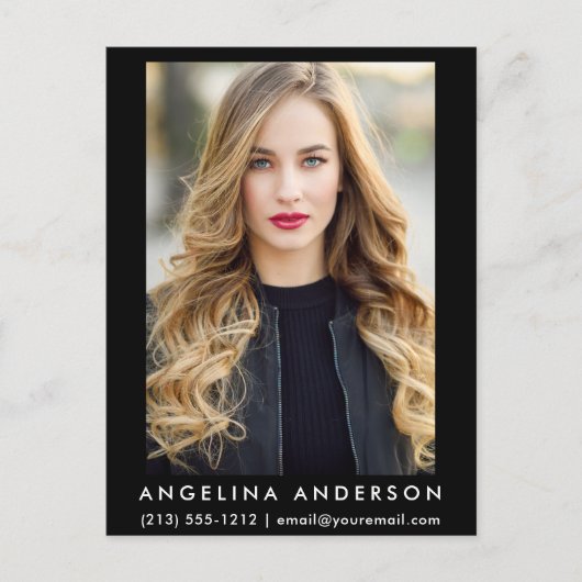 Carte postale photo modèle acteur - Noir (Devant)