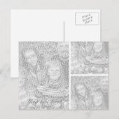 Carte postale photo | Modèle de collage pour trois (Devant / Derrière)