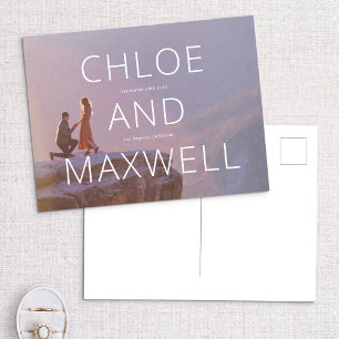 Carte Postale Photo Modern Bold Names Enregistrer la date