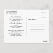 Carte Postale Photo Moderne Calligraphie Encre Script Graduation (Dos)