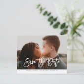 Carte Postale Photo moderne chic script mariage enregistrer la d (Debout devant)