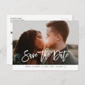 Carte Postale Photo moderne chic script mariage enregistrer la d (Devant / Derrière)