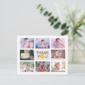 Carte Postale Photo moderne Collage Anniversaire de enfant Merci (Debout devant)