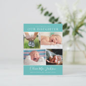 Carte Postale Photo moderne Collage Faire-part bébé (Debout devant)