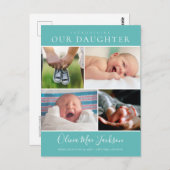 Carte Postale Photo moderne Collage Faire-part bébé (Devant / Derrière)