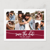 Carte Postale Photo moderne Collage Mariage Enregistrer La Date (Devant)