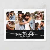 Carte Postale Photo moderne Collage Mariage Enregistrer La Date (Devant)