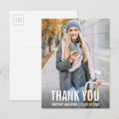 Carte postale photo moderne de remerciement pour l (Devant / Derrière)