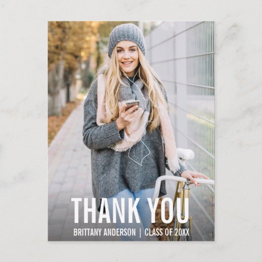 Carte postale photo moderne de remerciement pour l (Devant)