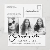 Carte Postale Photo moderne élégante de graduation de dégradé de (Devant / Derrière)