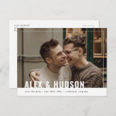 Carte Postale Photo moderne Enregistrer la date (Devant / Derrière)