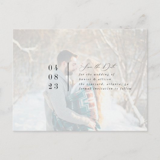 Carte Postale Photo moderne Enregistrer la date (Devant)