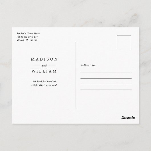 Carte Postale Photo moderne Enregistrer la date Annonce (Dos)