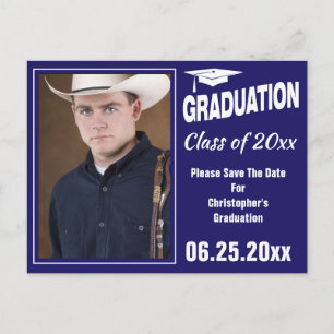 Carte Postale Photo Moderne Graduation Enregistrer La Date Party
