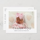Carte postale photo moderne Nouveau Merci bébé (Devant / Derrière)
