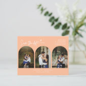 Carte Postale Photo moderne Peach Arch Code QR Enregistrer la da (Debout devant)