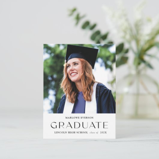 Carte Postale Photo Moderne Portrait Faire-part de graduation (Debout devant)
