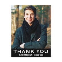 Carte postale photo moderne remerciements pour l'o