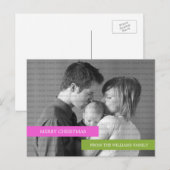 Carte Postale Photo Moderne (Rose/Vert) (Devant / Derrière)