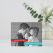 Carte postale photo moderne (rouge/Turquoise) (Debout devant)