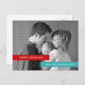 Carte postale photo moderne (rouge/Turquoise) (Devant / Derrière)