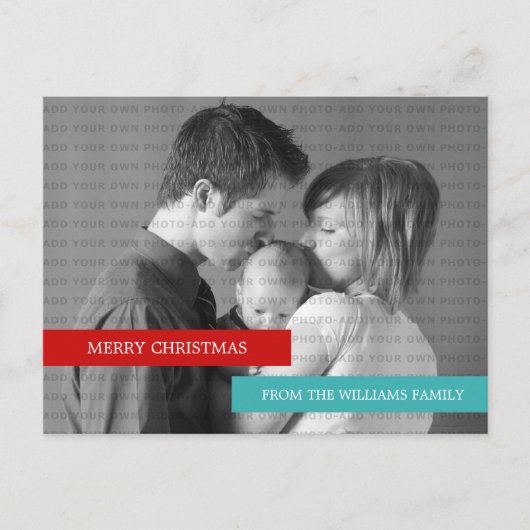 Carte postale photo moderne (rouge/Turquoise) (Devant)