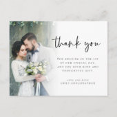 Carte Postale Photo moderne Script Mariage Merci de vacances (Devant)